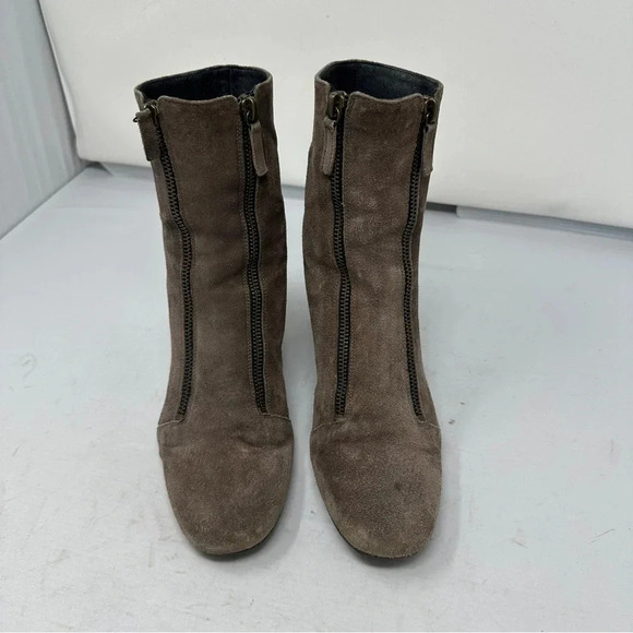 Homers Taupe Suede Leather Double Zip Booties  US‎ 7 1/2 EU 37 1/2 Spain Artisan - Picture 6 of 16